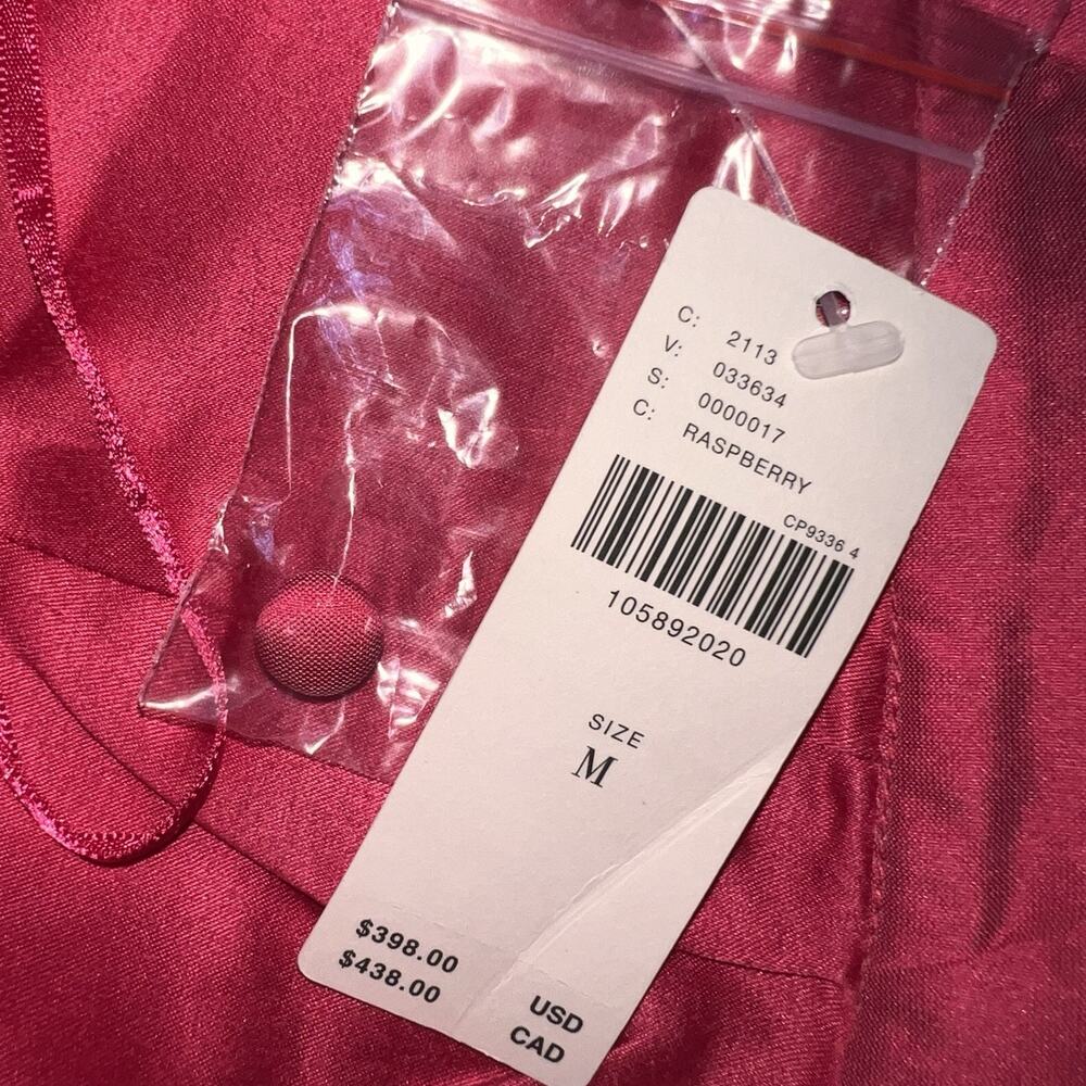 BHLDN Georgia Halter Top Size M Pink Raspberry Sorbet Pleated Cropped Formal NWT - Picture 10 of 11